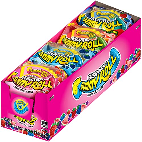 Push Pop Gummy Roll Summer 8 Count Variety Pack Individual Gummy