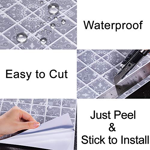 Ecoart Peel and Stick Wall Tile 10" X 10"Self Adhesive Wall Stickers