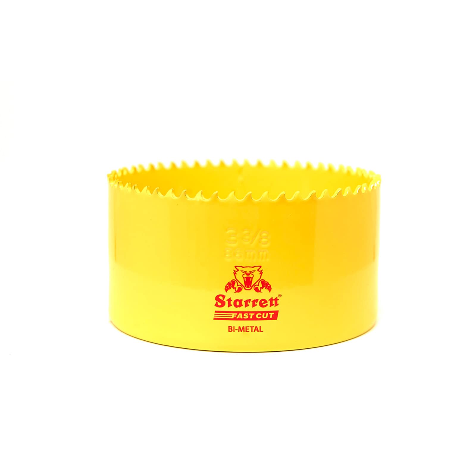 Starrett HSS Bi-Metal Hole Saw - FCH0338 Fast Cut Extra Cobalt Hole Saw - For Stainless Mild Sheet Wood Plastic Various Materials - 86mm