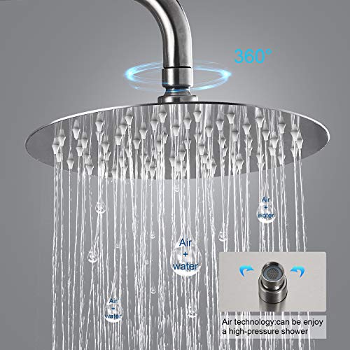 Aolemi Outdoor Shower Fixture SUS304 Triple Function Brushed Nickel