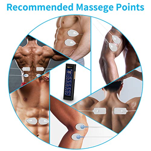 Keenstone TENS gerät, Doppelkanal EMS Reizstromgerät Elektronisches mit 6 Modi, Trainingsgerät mit 20 Ebenen, Professionell Massagegerät mit 10 Pads, zur Muskelentspannung&chmerzlinderung
