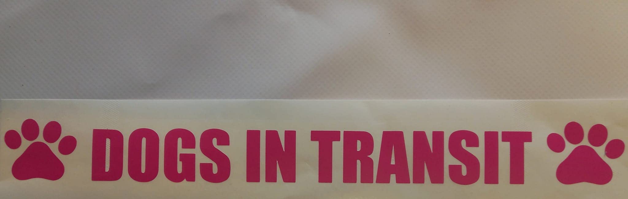 Dazzle Glitter Tattoos 2 x Dogs in Transit with paw prints pink car bumper sticker decal van motorbike caravan