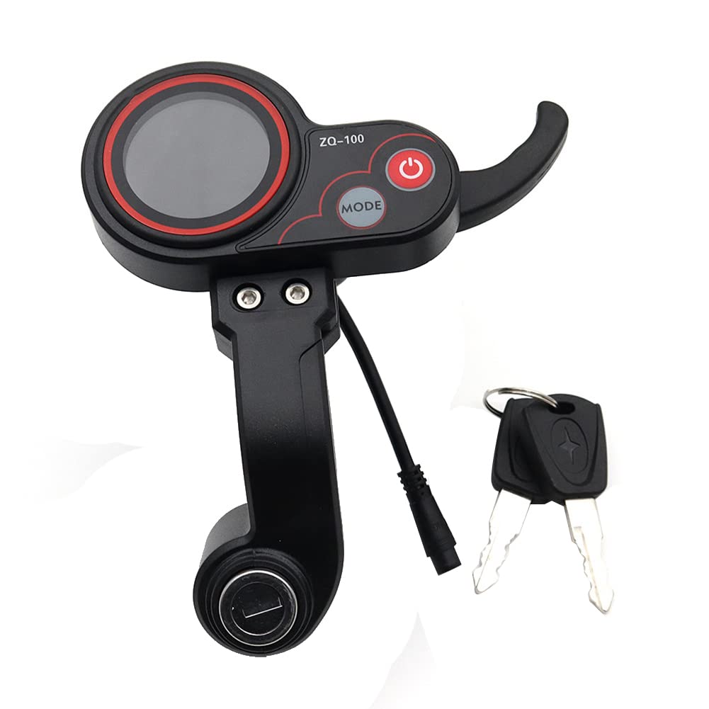 Muuisndjaq ZQ-100 Mileage Meter with Key Speed Adjustable Electric Scooter Meter 6 Pin Display for Electric Scooter Dashboard