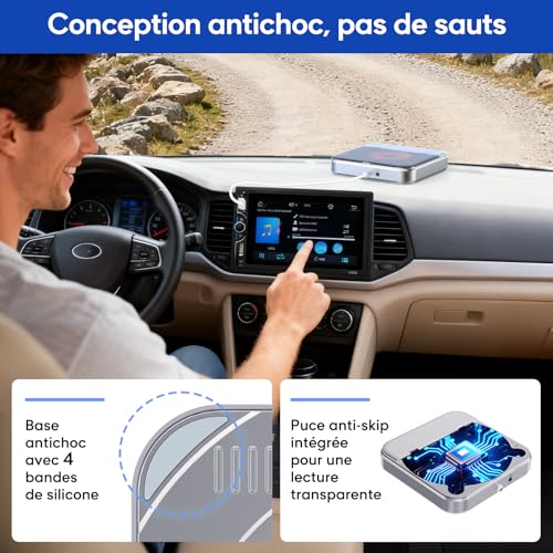 External CD Player for Car, MP3 and WAV Compatible, Playback without Jumping and Smooth