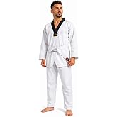 TWISTER FIGHT WEAR Taekwondo Uniform, TKD Uniform, Dobok, 8oz Poly/Cotton, White Belt Included