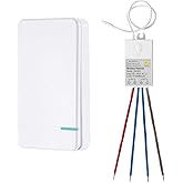 Thinkbee Mini Wireless Lights Switch Kit, No Wiring Quick Create or Relocate On/Off Switches for in-/Outdoor Lamps up to 1000
