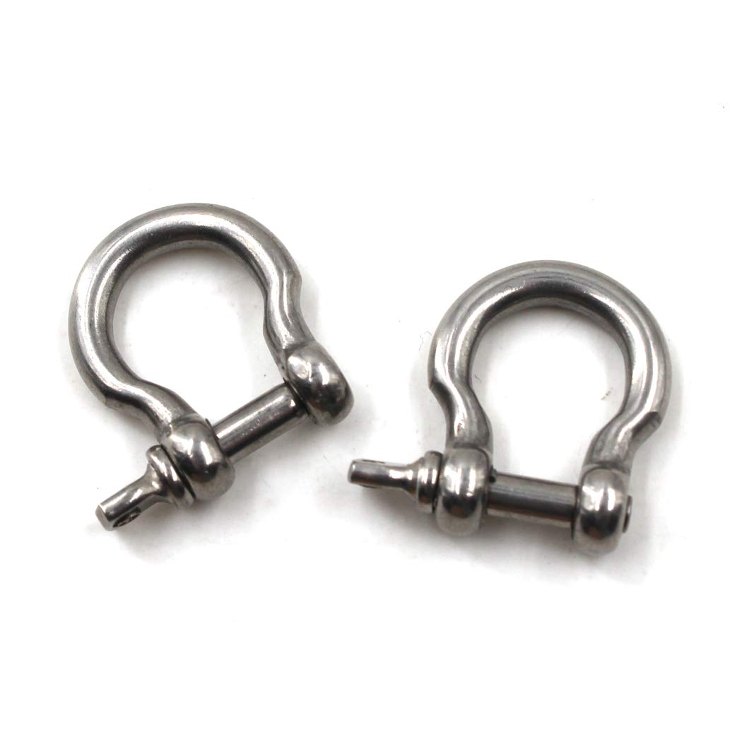 Flomore M10 D Ring Shackle Boat Anchor Shackle 304 Stainless Steel Chain Shackle Screw Pin Bow Shackle Pack Of 2