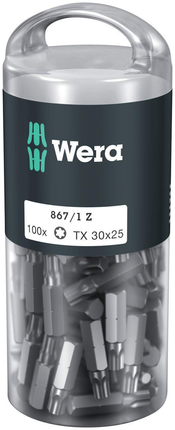 Wera 05072451001 867/1 TORX® DIY 100, TORX® Bits, TX 30 x 25 mm, 100 Pieces