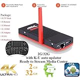 KUKELE Strongest Octa Core  Android TV Stick S912 Internet Media Center Player [K-U Updator/2GB+32GB/4K/WIFI/Instruction/Wireless Keyboard]
