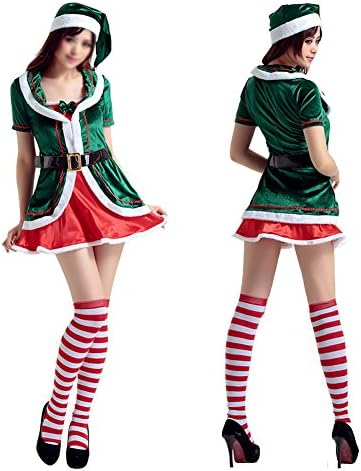 LifeWheel Ladies Christmas Fancy Dress Sexy Xmas Outfits Santas Helper Elf Costume