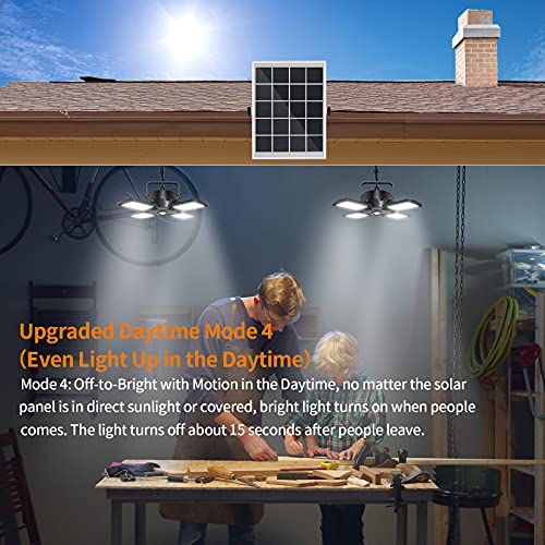 Aqonsie Solar Pendant Lights Outdoor Indoor, 1000LM Dual Head Solar