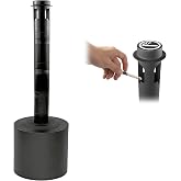 Cigarette Butt Disposal Outdoor, Standing Ashtrays for Outside Patio Stainless Steel Outdoor Ashtray Cigarette Butt Container, 7" Diameter x 46" H