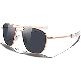 MERRY'S Classic Square Aviator Military Polarized Sunglasses for Men or Women S8636