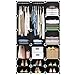 LANGRIA 18-Cube DIY Modular Cubby Shelving Storage Organizer Extra Large Wardrobe with Clothes Rod, Furniture for Clothes