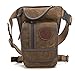 Shubb Tactical Drop Leg Bag Pack Fanny Bag Pack Canvas for Men and Women (Brown 3)