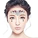 6 Sets Rhinestone Mermaid Face Jewels Gems, Bindi Crystals Eyes Face Body Stickers Temporary Tattoos For Music Festivals Bohemian Coachella Professional Make Up Dancer Costume Parties