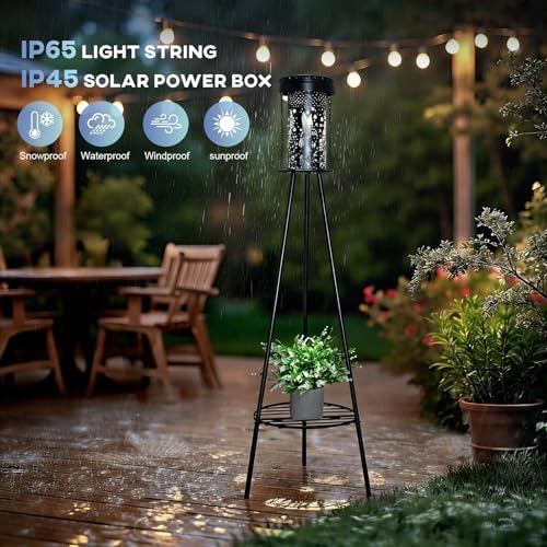 Solarlampen für Außen, Schmetterling Solar Stehlampe Außen mit Pflanzenständern,Solarleuchten für Außen, IP65 Wasserdicht Solar Lampe für außen Terrasse, Hof, Rasen, Vorgarten, Veranda – Garten