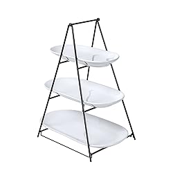 UNICASA 3 Tier Serving Tray for Parties – White