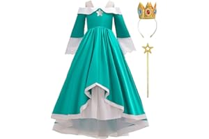 Binbo Princess Costume Dress Kids Grils Halloween Cosplay With Crown Magic Wand 3-12Y