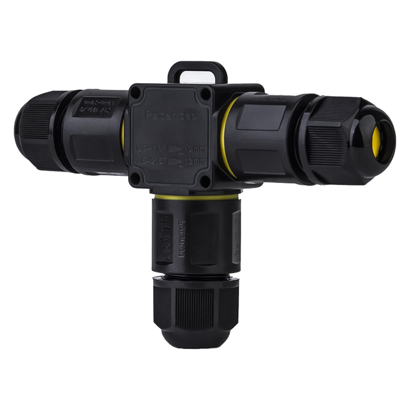 Junction Box IP68 Waterproof Outdoor Cable Connector 3 Way Line M20 External Sleeve Coupler Extension Electrical Wire Protector for Cable Diameter 4-8mm