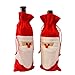 D-Fokes 10PC Santa Claus Christmas Drawstring Red Wine Bottle Cover Bags Dinner Party Table Decor Xmas Gift (Red Wine Bag 10 pcs)
