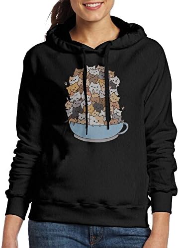 Cats Group Party Cup Crowded Cartoon Women's Best Hooded Sweatshirt Underground Printing Pullover Hoodies For Women