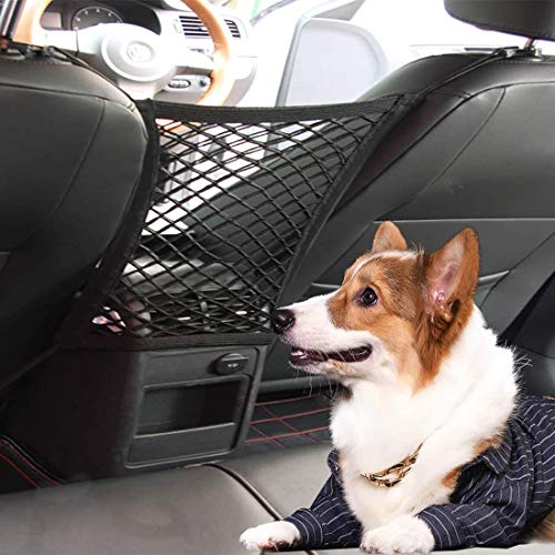 STARROAD-TIM Car Dog Barrier Vehicle Backseat Mesh Universal Obstacle Stretchable Front Seat Pet Barrier Net Organizer Auto Backseat Storage Prevent Disturb Stopper from Children Dogs for SUV