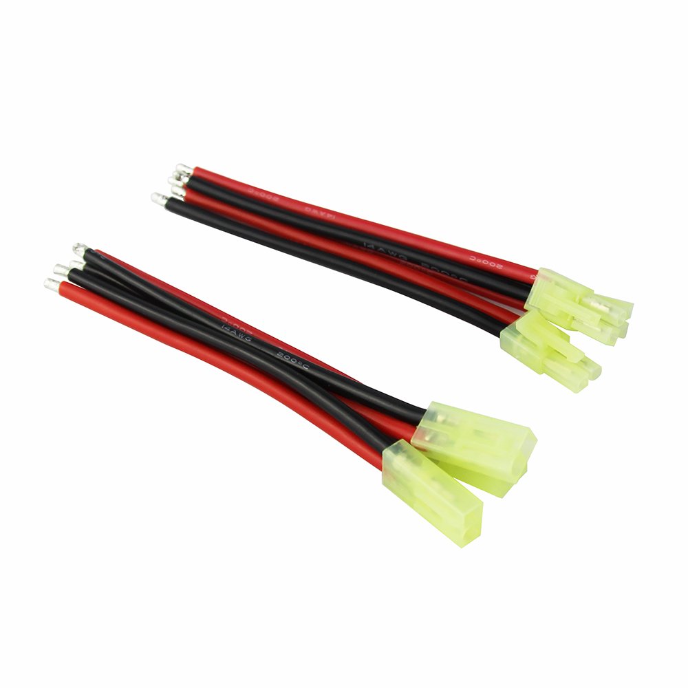 OliYin 3pairs 14awg Silica Gel Cable L100mm with Male+ Female compatible with Micro Mini Tamiya Connector(pack of 3)