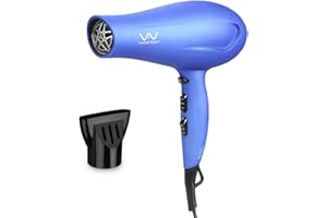 VIVID&VOGUE VAV Blow Dryer 1875W Negative Iron Professional Hair Dryer 2 Speed 3 Heat Settings Cool shot Button DC Motor Blue