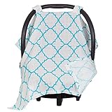 Maddie Moo Muslin Carseat Canopy - Car Seat Canopy for Popular Baby Carseat Models. Covers All Popular Car Seats. Breathable Muslin Fabric.