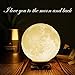 Mydethun Moon Lamp Moon Light Night Light for Kids Gift for Women USB Charging and Touch Control Brightness 3D Printed Warm and Cool White Lunar Lamp…