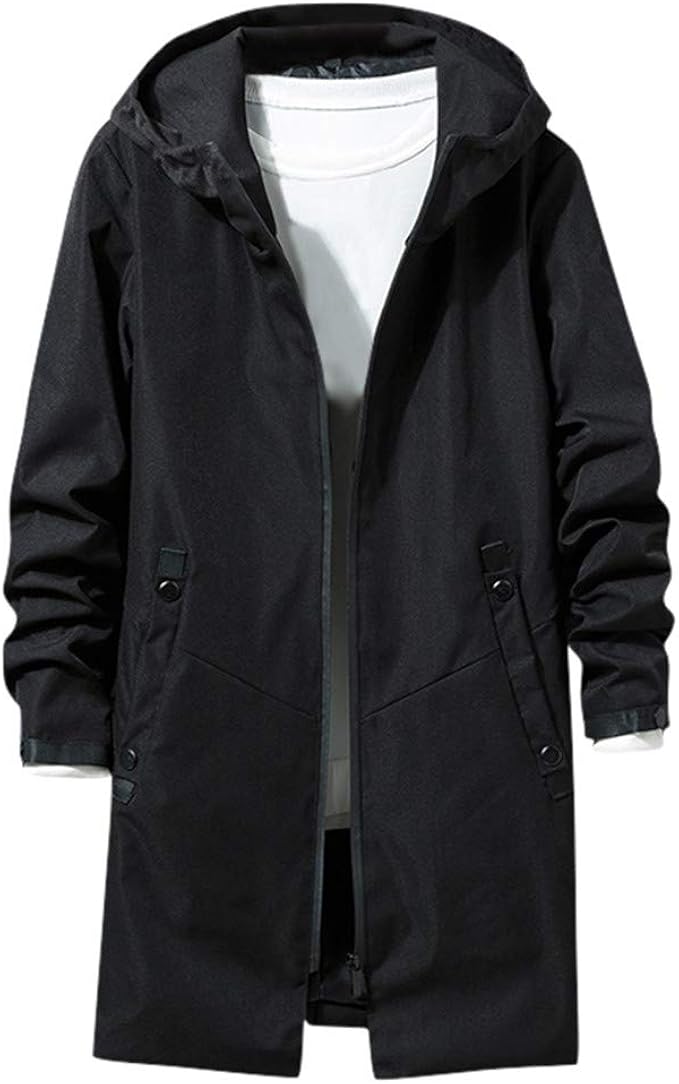 Waterproof Long Cornice Men's Outdoor Hooded Jacket Slim Fit