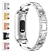 JOMOQ Compatible Fitbit Charge 3/3 SE Bands, Classic Stainless Steel Bands Premium Metal Wristbands Adjustable Butterfly Clasp Repacement Band Wrist Accessories Straps Women Men, x-Silver