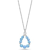 925 Sterling Silver Birthstone Necklace for Women - December Birthstone Jewelry - Formal Necklaces - Silver Jewelry for Women - Birthstone Jewelry for Women - Necklaces for Women Silver