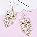 Owl Dangle Earring for Women,Hypoallergenic Rose Gold and Silver Plated Drop Earrings with Shining Crystal (Gold Plated)