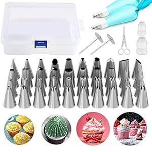MNBS 55-delige spuitmondenset, professionele roestvrijstalen spuitmonden, spuitmonden, set van professionele roestvrij…