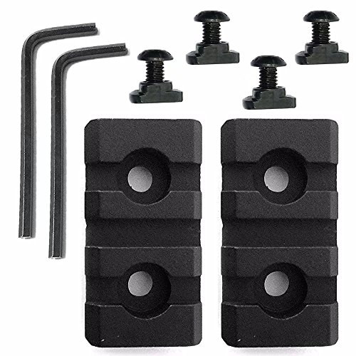 Paddsun 2 PCS 3 Slot Picatinny Weaver Aluminum Rail Section - Black