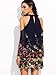 Milumia Navy Flower Print Keyhole Halter Neck Cold Shoulder Dress Large Navy