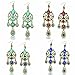 Long Crystal CZ Teardrop Vintage Copper Eardrop Hook Dangle Earrings