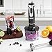 Aicok Hand Blender, 4 in 1 Immersion Blender with Mixing Beaker(800ml), Chopper, and Whisk, 12-Speeds, Multifunctional Blender with Anti-Splash Blade, BPA Free