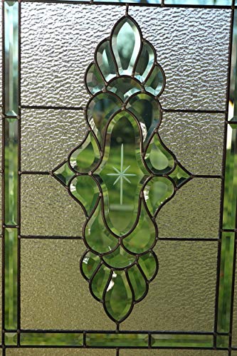 ANGIEHAIE Glass Beveled Window Panel 19" x 27"