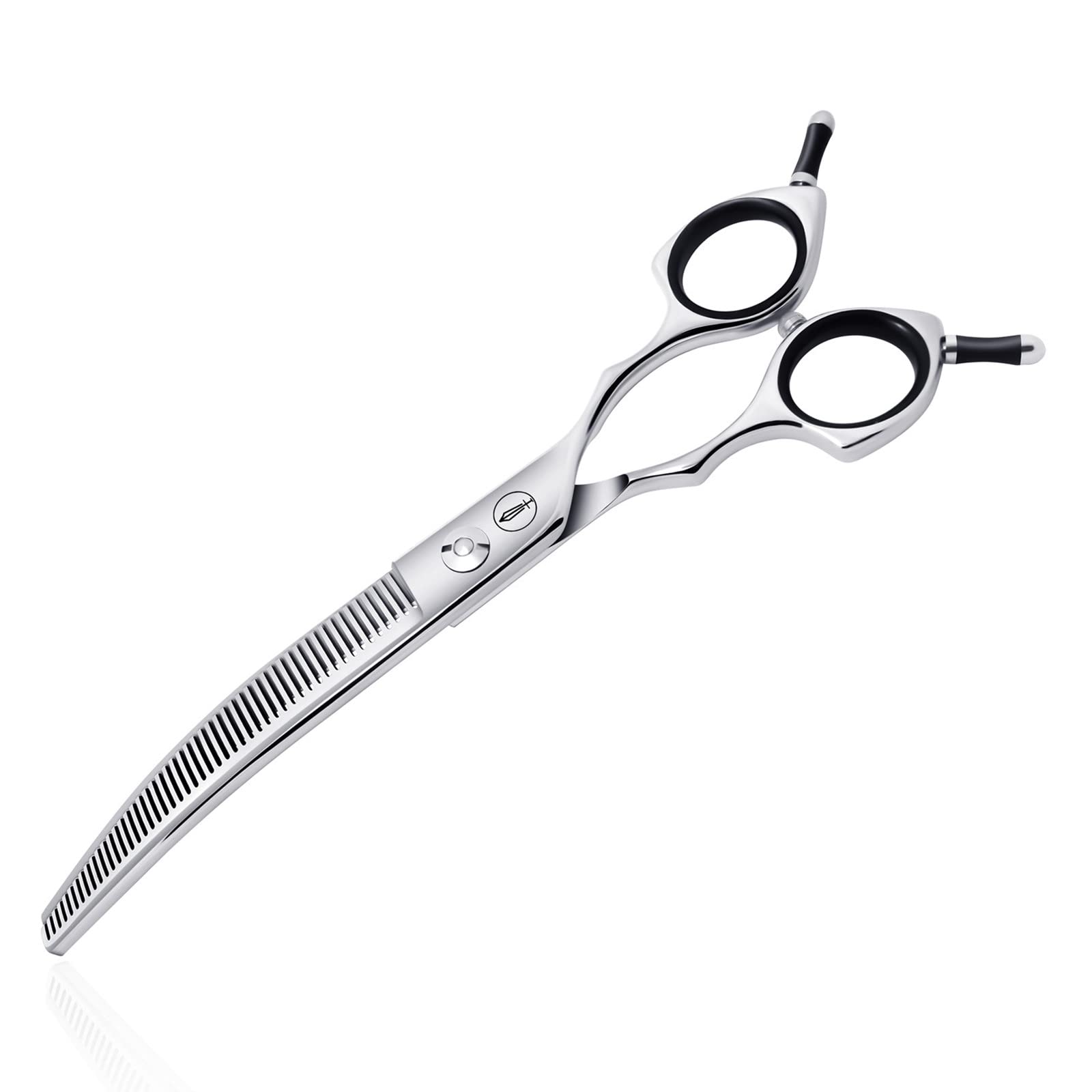HASHIMOTO Curved Thinning Shears for Dogs,Curved Dog Thinning Shears for Grooming,50 Teeth,7.0 Inch,30% Thinning Rate,Light Weight.Designed for Pet Groomers or Family DIY Use.