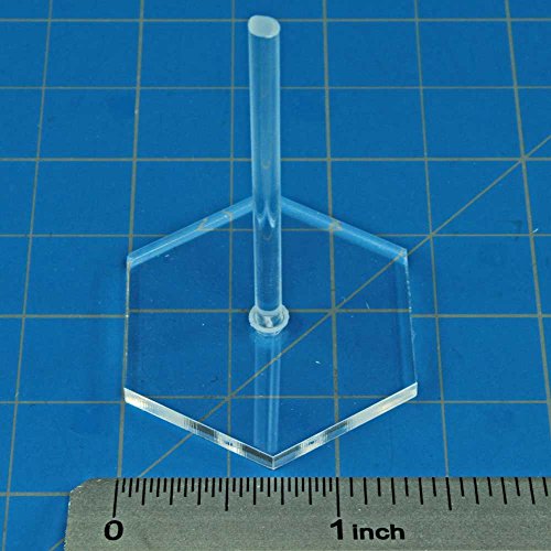 Acrylic Flight Stands, 1.375 inch Hexagon, 3mm Clear, 1.5 inch Peg (25)