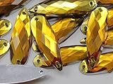 28x8mm Topaz CH16 Teardrop Flat Back Sew On Beads for Crafts - 30 Pieces