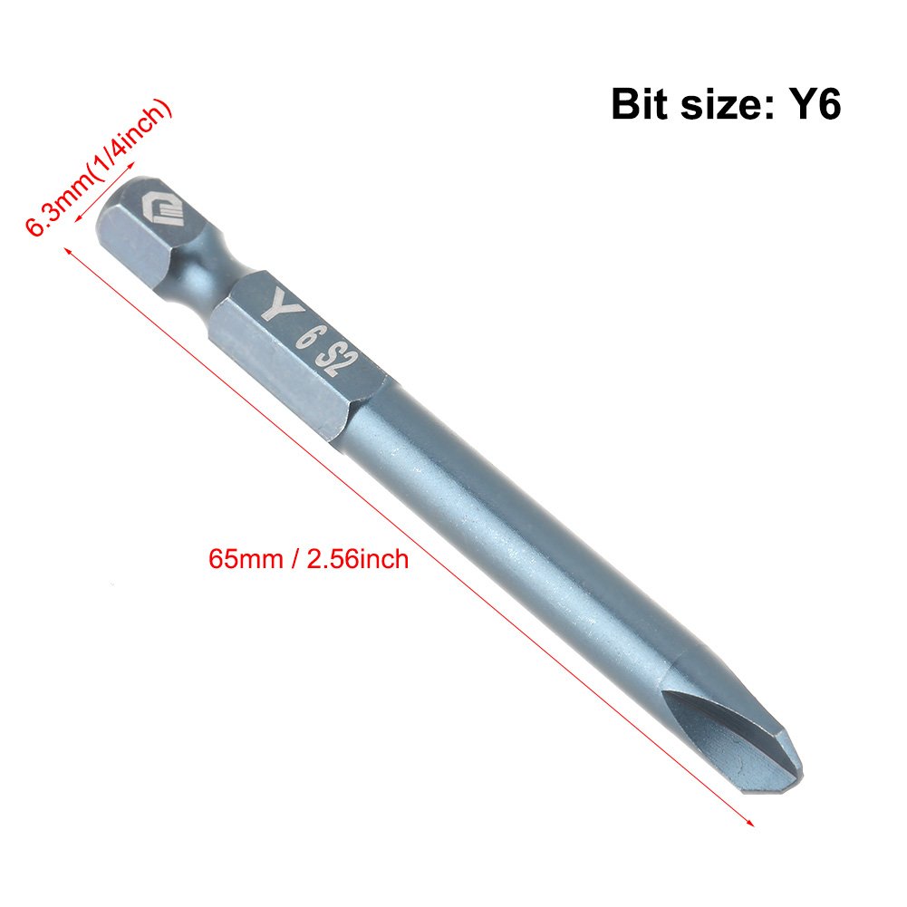 10pcs Y Shaped bit 1/4inch Hex Shank 65mm S2 Alloy Steel Y