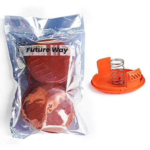 FutureWay Trimmer Replacement Spool Cap Covers and Spring Compatible with Black Decker GH900 LST201 GH600 NST2018 CST2000, Weed Easter String Autofeed Cap, 4 Spool Head Covers + 4 Springs