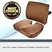 ComfoBee Deluxe Lumbar Support 100% Pure Memory Foam Pillow Back Cushion for Lower Back Pain Relief - Ideal Back Pillow for Office Chair, Car Seat, Recliner - Brown Color <3