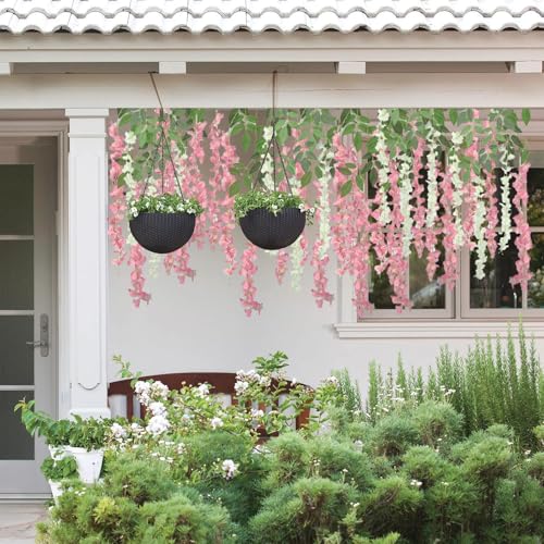 BIRDDIE 48 Pieces Artificial Flower Deco Wisteria Artificial Flowers Falling for Wedding Party Garden Decoration