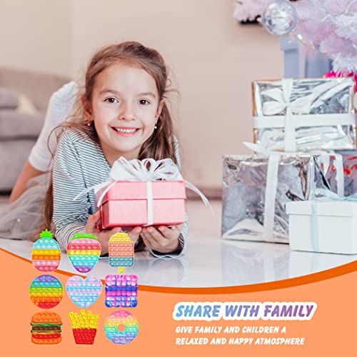 VARWANEO 9Pack Different Shape Pop Fidget Toys, Bubble Popper Sensory Toy with Popping Sound