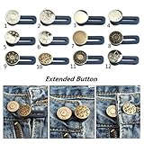 Partm Retractable Jeans Button Adjustable Extended Button for Extension Waist Buttons
